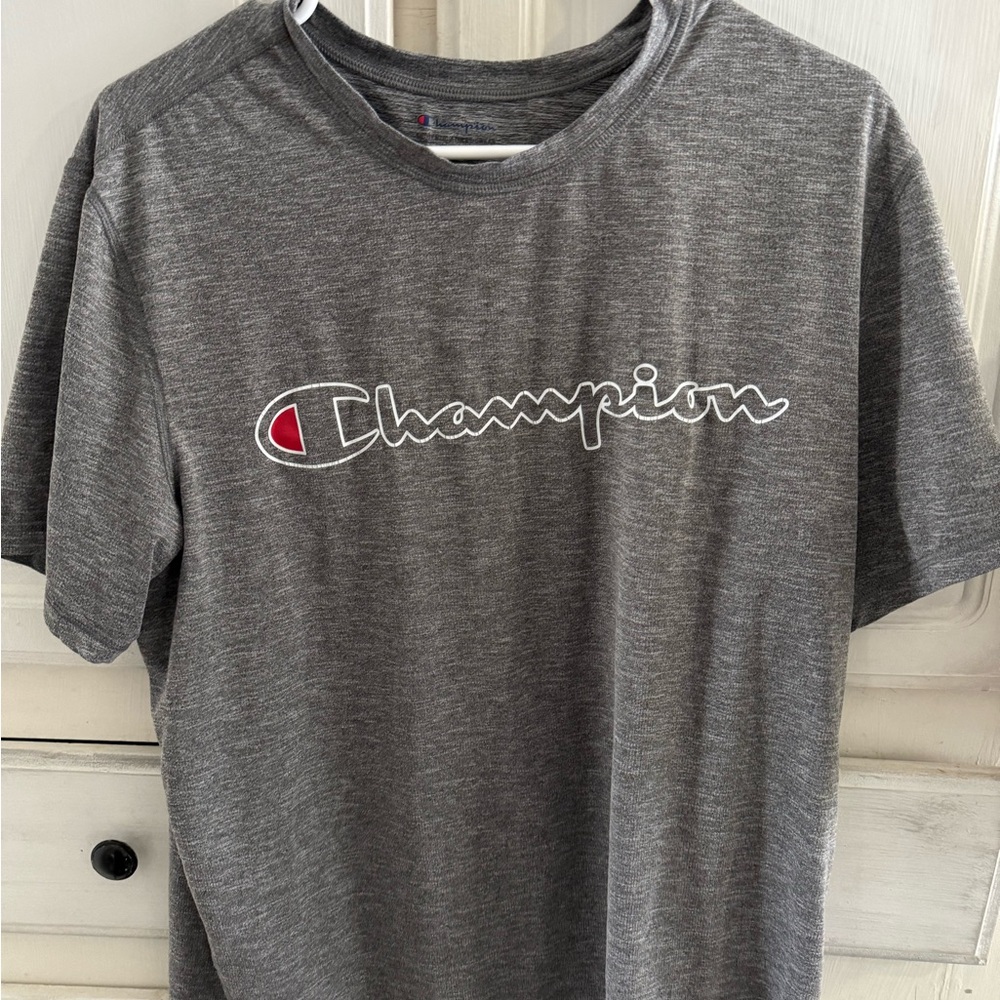Champion Heather Gray Logo Tee